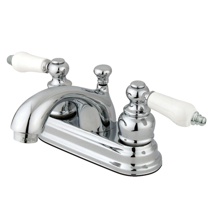 Kingston Heirloom GKB2601PL - Vintage Double-Handle 3-Hole Deck Mount 4-Inch Centerset Bathroom Faucet with Pop-Up Drain, Polished Chrome