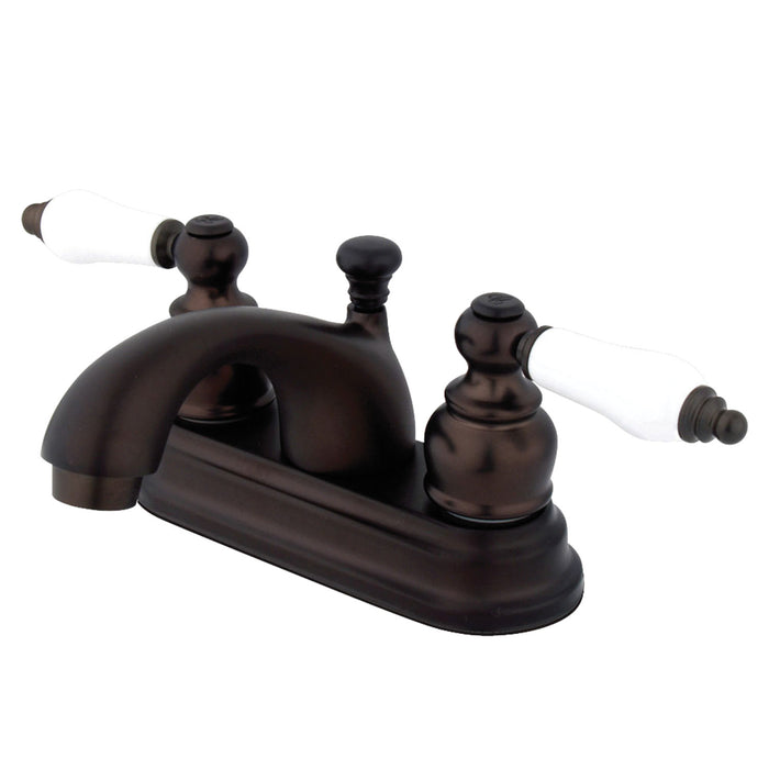 Kingston Heirloom GKB2605PL - Vintage Double-Handle 3-Hole Deck Mount 4-Inch Centerset Bathroom Faucet with Pop-Up Drain, Oil Rubbed Bronze