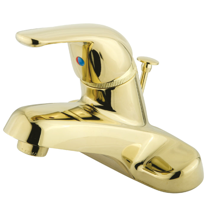 Kingston Tulare GKB542B - Chatham Single-Handle 3-Hole Deck Mount 4-Inch Centerset Bathroom Faucet with Brass Pop-Up, Polished Brass