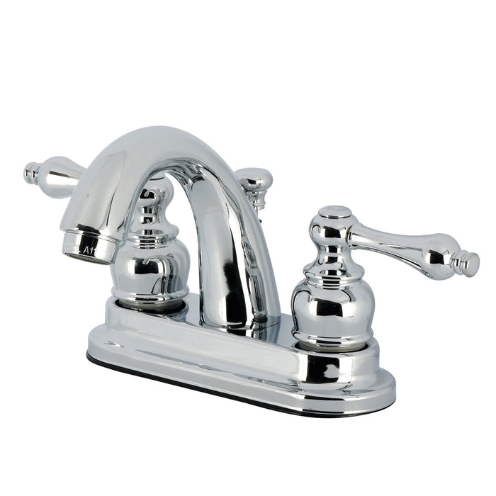 Kingston Heirloom GKB5611AL - Restoration Double-Handle 3-Hole Deck Mount 4-Inch Centerset Bathroom Faucet with Pop-Up Drain, Polished Chrome