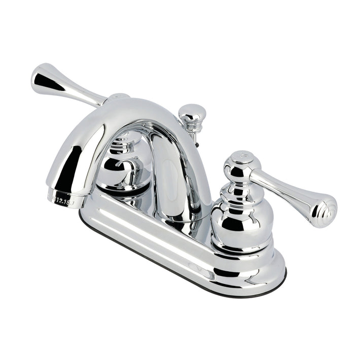 Kingston Tulare GKB5611BL - Vintage Double-Handle 3-Hole Deck Mount 4-Inch Centerset Bathroom Faucet with Pop-Up Drain, Polished Chrome