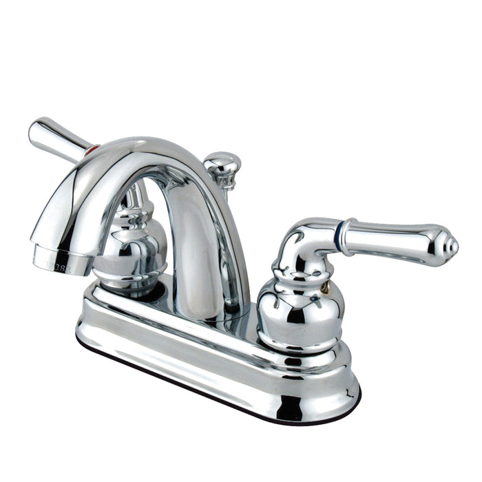 Kingston Heirloom GKB5611NML - Naples Double-Handle 3-Hole Deck Mount 4-Inch Centerset Bathroom Faucet with Pop-Up Drain, Polished Chrome