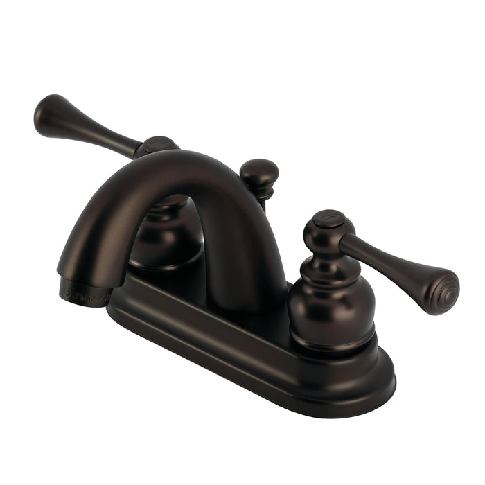 Kingston Tulare GKB5615BL - Vintage Double-Handle 3-Hole Deck Mount 4-Inch Centerset Bathroom Faucet with Pop-Up Drain, Oil Rubbed Bronze