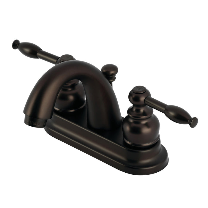 Kingston Tulare GKB5615KL - Knight Double-Handle 3-Hole Deck Mount 4-Inch Centerset Bathroom Faucet with Pop-Up Drain, Oil Rubbed Bronze