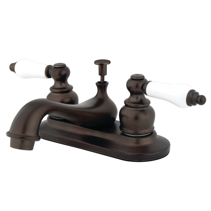Restoration GKB605B Double-Handle 3-Hole Deck Mount 4-Inch Centerset Bathroom Faucet with Pop-Up Drain, Oil Rubbed Bronze