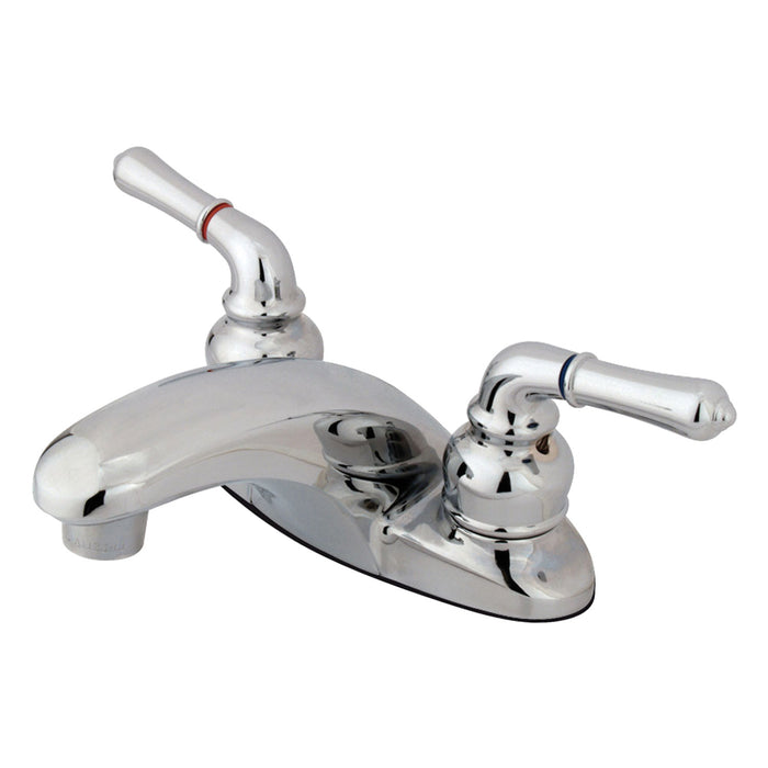 Kingston Tulare GKB621LP - Magellan Double-Handle 3-Hole Deck Mount 4-Inch Centerset Bathroom Faucet, Polished Chrome