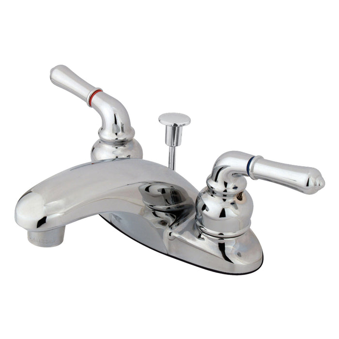 Kingston Tulare GKB621 - Magellan Double-Handle 3-Hole Deck Mount 4-Inch Centerset Bathroom Faucet with Pop-Up Drain, Polished Chrome