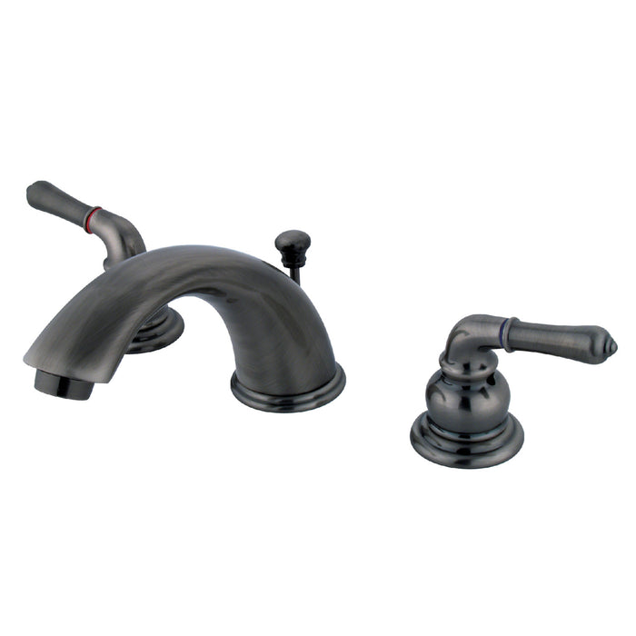 Magellan GKB963 Two-Handle 3-Hole Deck Mount Widespread Bathroom Faucet with Plastic Pop-Up, Black Stainless