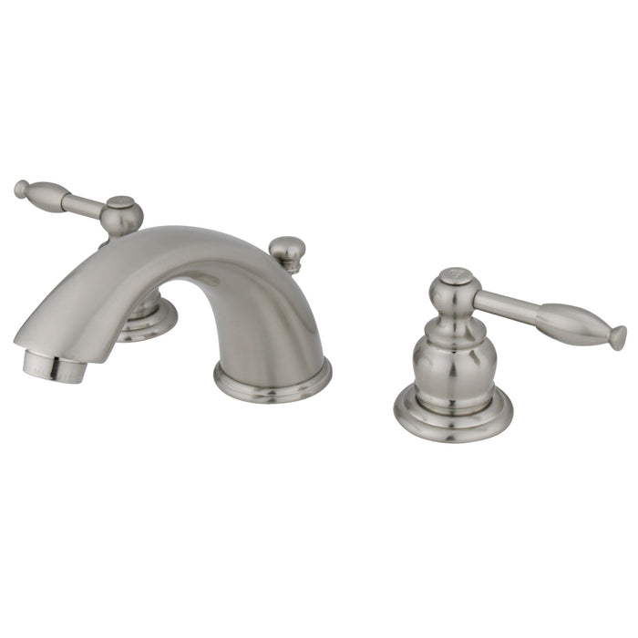 Knight GKB968KL Two-Handle 3-Hole Deck Mount Widespread Bathroom Faucet with Plastic Pop-Up, Brushed Nickel