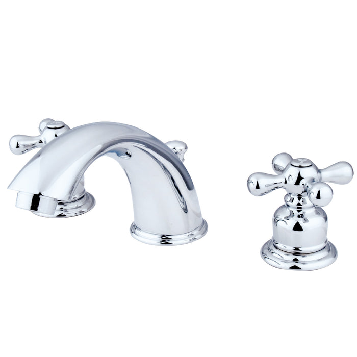 Victorian GKB971X Two-Handle 3-Hole Deck Mount Widespread Bathroom Faucet with Plastic Pop-Up, Polished Chrome