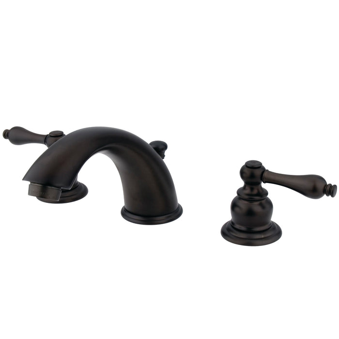 Victorian GKB975AL Two-Handle 3-Hole Deck Mount Widespread Bathroom Faucet with Plastic Pop-Up, Oil Rubbed Bronze