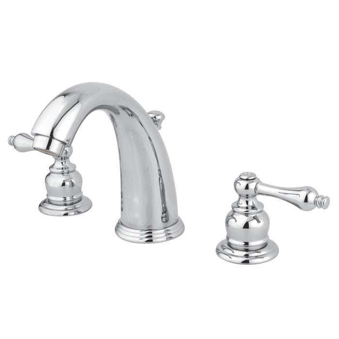 Victorian GKB981AL Two-Handle 3-Hole Deck Mount Widespread Bathroom Faucet with Plastic Pop-Up, Polished Chrome