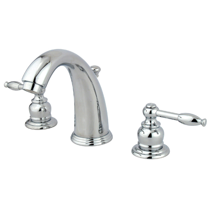 Knight GKB981KL Two-Handle 3-Hole Deck Mount Widespread Bathroom Faucet with Plastic Pop-Up, Polished Chrome