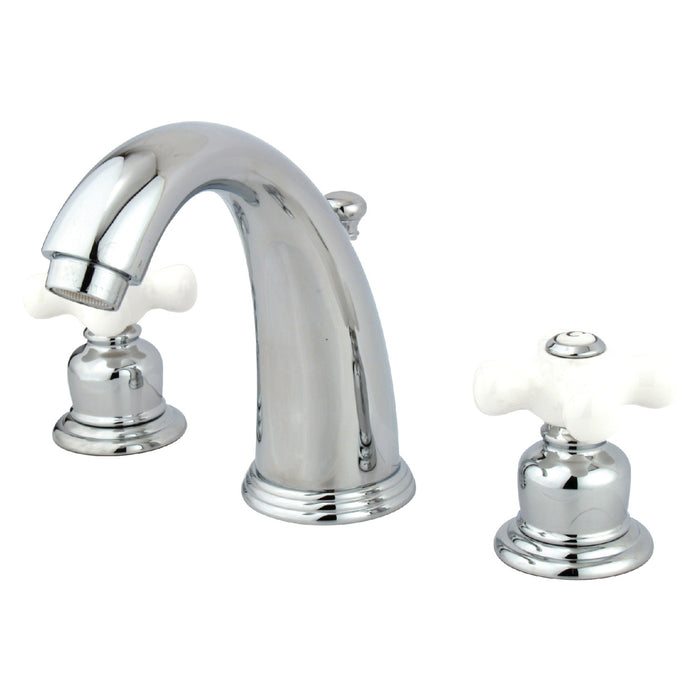 English Country GKB981PX Two-Handle 3-Hole Deck Mount Widespread Bathroom Faucet with Plastic Pop-Up, Polished Chrome