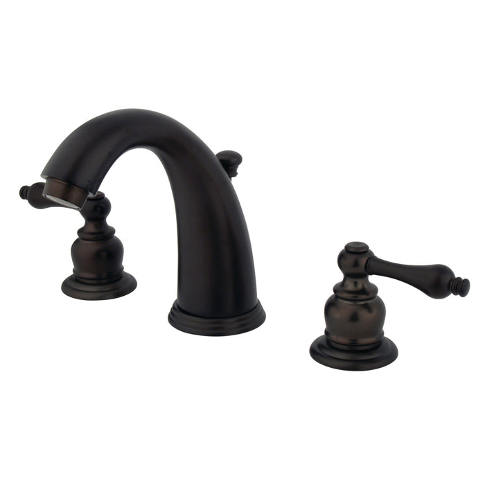 Victorian GKB985AL Two-Handle 3-Hole Deck Mount Widespread Bathroom Faucet with Plastic Pop-Up, Oil Rubbed Bronze
