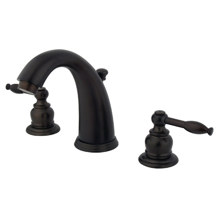 Knight GKB985KL Two-Handle 3-Hole Deck Mount Widespread Bathroom Faucet with Plastic Pop-Up, Oil Rubbed Bronze