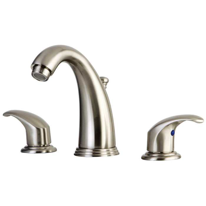Legacy GKB988LL Two-Handle 3-Hole Deck Mount Widespread Bathroom Faucet with Plastic Pop-Up, Brushed Nickel