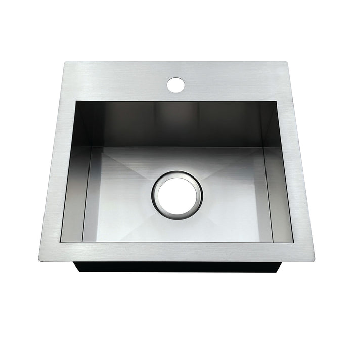 Kingston Sona GKDS191781 - Uptowne 19-Inch Stainless Steel Single Bowl Dual Mount Kitchen Sink, Brushed Stainless Steel