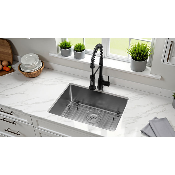 Kingston Sona GKDS252292 - Calgary 25-Inch Stainless Steel Single Bowl Dual Mount Kitchen Sink with Drain, Brushed
