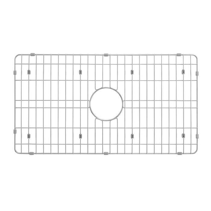 Kingston Sona GKKA30229 - Miranda 30-Inch Solid Surface White Stone Apron-Front Single Bowl Farmhouse Kitchen Sink with 6-Piece Kitchen Accessory Set, Glossy White