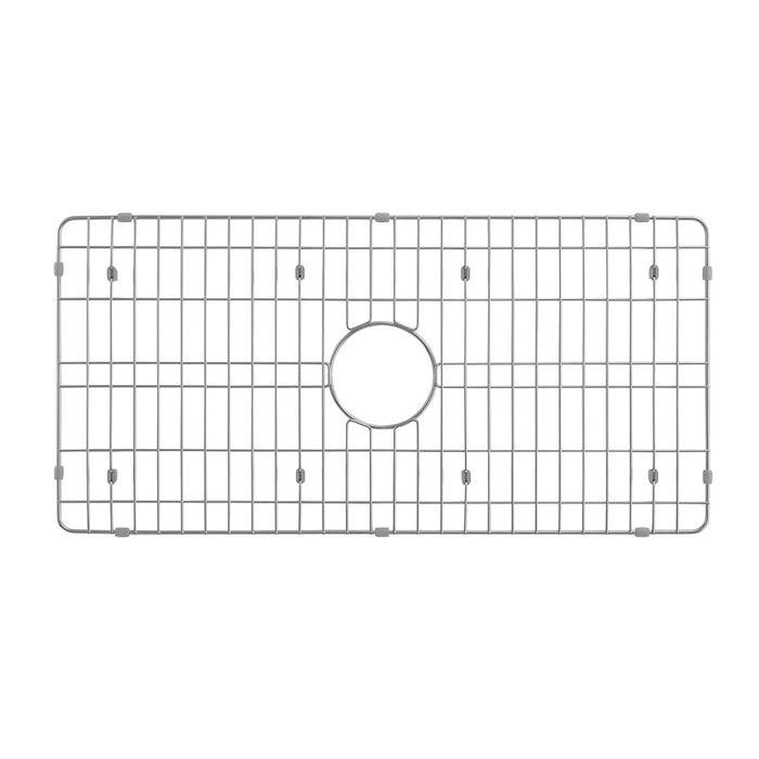 Kingston Sona GKKA33229 - Miranda 33-Inch Solid Surface White Stone Apron-Front Single Bowl Farmhouse Kitchen Sink with 6-Piece Kitchen Accessory Set, Glossy White