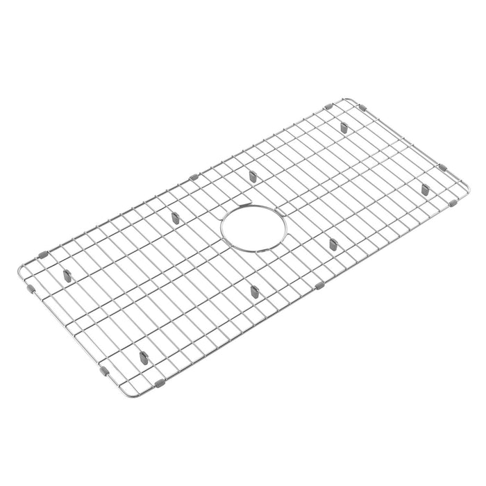 Miranda GKKA36229 36-Inch Solid Surface White Stone Apron-Front Single Bowl Farmhouse Kitchen Sink with 6-Piece Kitchen Accessory Set, Glossy White