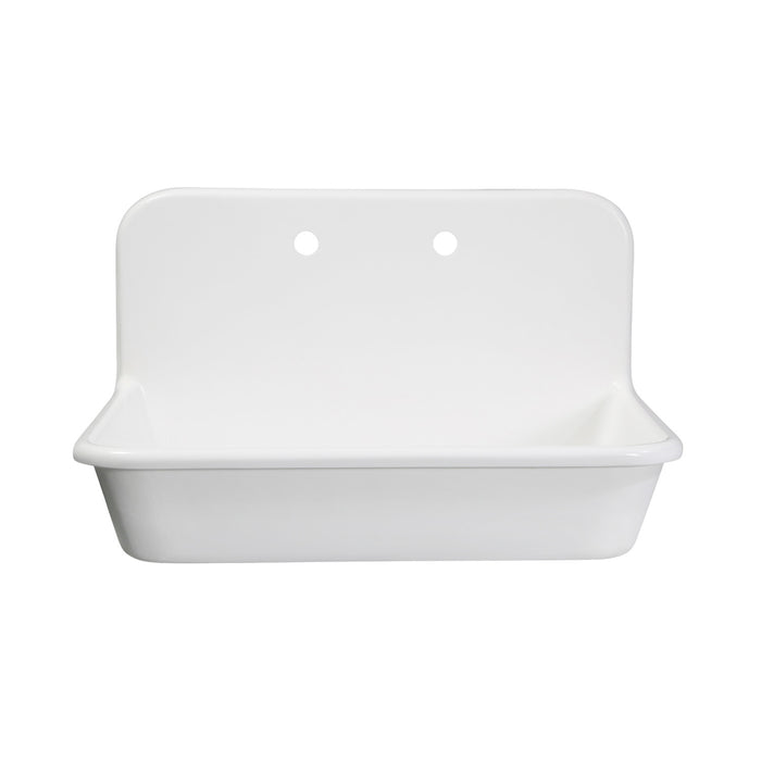 Kingston Heirloom GKTA302119 - Arcticstone 30-Inch Solid Surface White Stone Single Bowl Top-Mount Kitchen Sink with Backsplash and Strainer, Matte White