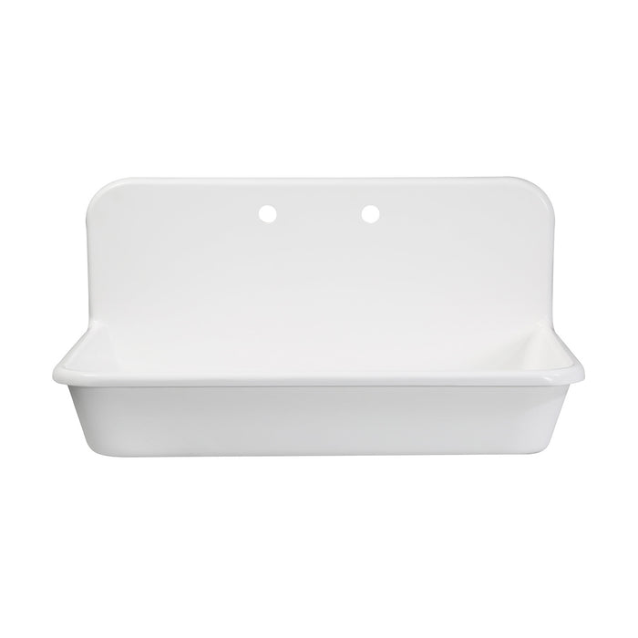 Kingston Heirloom GKTA362119 - Arcticstone 36-Inch Solid Surface White Stone Single Bowl Top-Mount Kitchen Sink with Backsplash and Strainer, Matte White