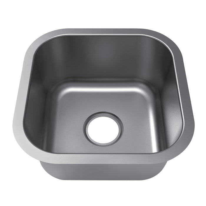 Kingston Loft GKUS16168 16-Inch Stainless Steel Single Bowl Undermount Bar Prep Sink, Brushed Stainless Steel