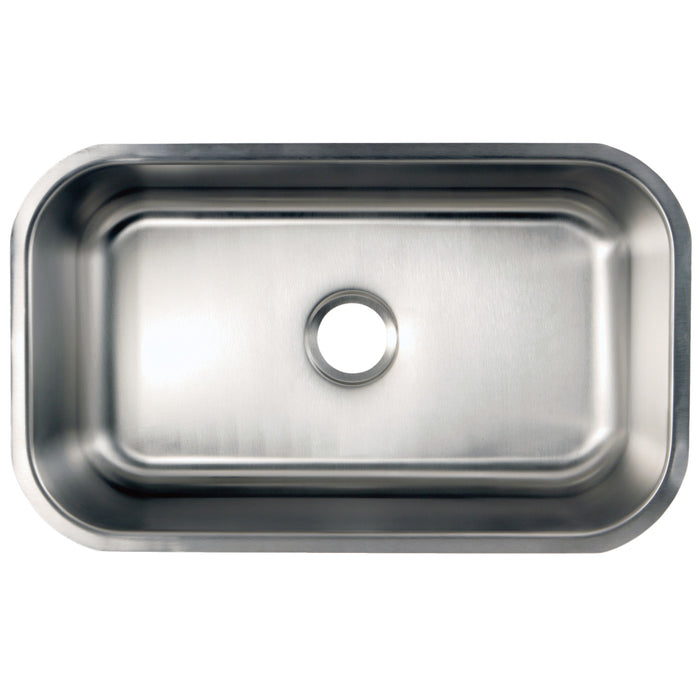 Kingston Loft GKUS3018 30-Inch Stainless Steel Single Bowl Undermount Kitchen Sink, Brushed Stainless Steel