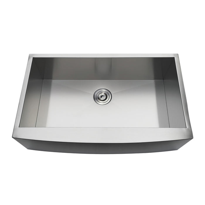 Kingston Sona GKUSF33209 - Uptowne 33-Inch Stainless Steel Apron-Front Single Bowl Farmhouse Kitchen Sink with Strainer, Brushed Stainless Steel