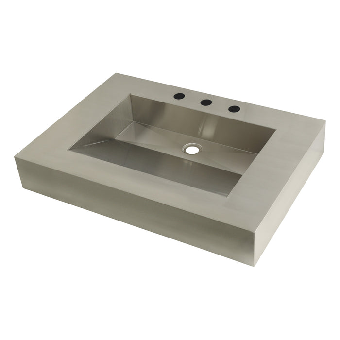 Kingston Sona GLTS31225 - Kingston Commercial 31-Inch Stainless Steel Console Sink (8-Inch, 3-Hole), Brushed Stainless Steel