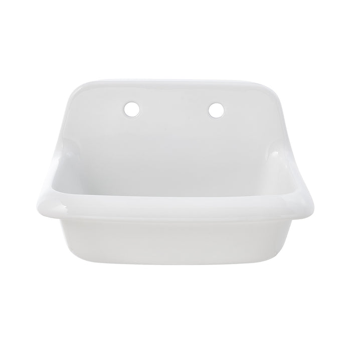 Doriteal GPLWS241715 24-Inch Ceramic Wall Mount Bathroom Sink (8-Inch, 2 Hole), Glossy White