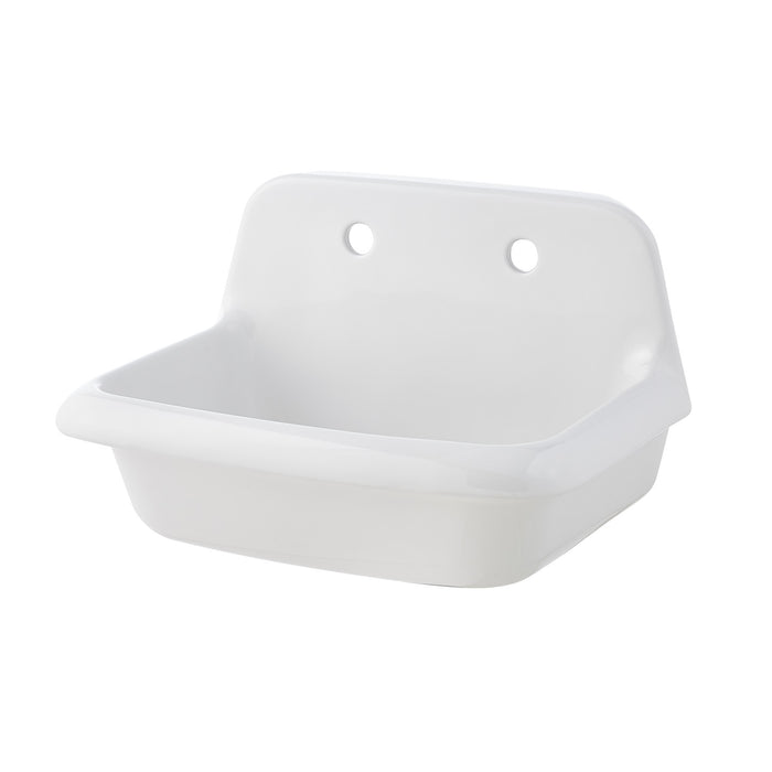 Doriteal GPLWS241715 24-Inch Ceramic Wall Mount Bathroom Sink (8-Inch, 2 Hole), Glossy White