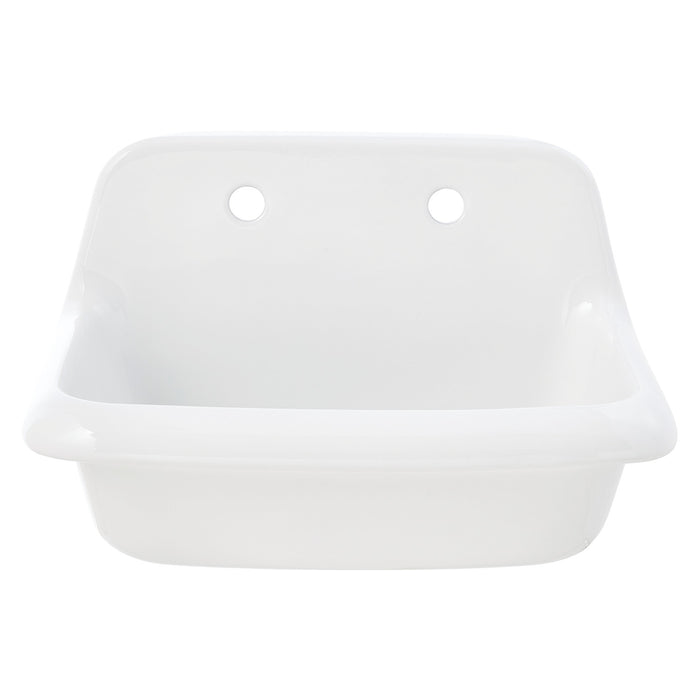 Doriteal GPLWS241715 24-Inch Ceramic Wall Mount Bathroom Sink (8-Inch, 2 Hole), Glossy White