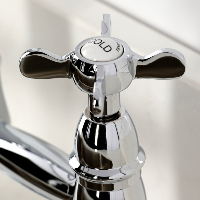 Kingston Tulare GS1271BEX - Essex Double-Handle 2-Hole Deck-Mount Pre-Rinse Bridge Kitchen Faucet, Polished Chrome