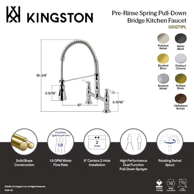 Have A Question About Kingston Brass Continental Single-Handle Pull-Down Sprayer
