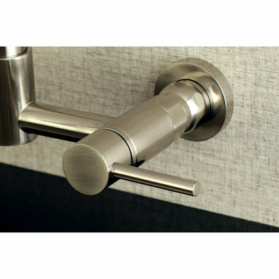 Kingston Brass AE8108DL Wannenfüller Deckmontage – 17,8 Cm, Gebürstetes Nickel, Mit Handbrause