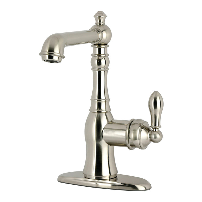 Kingston Heirloom GSY7728ACL - American Classic One-Handle 3-Hole Deck Mount Bar Faucet, Brushed Nickel