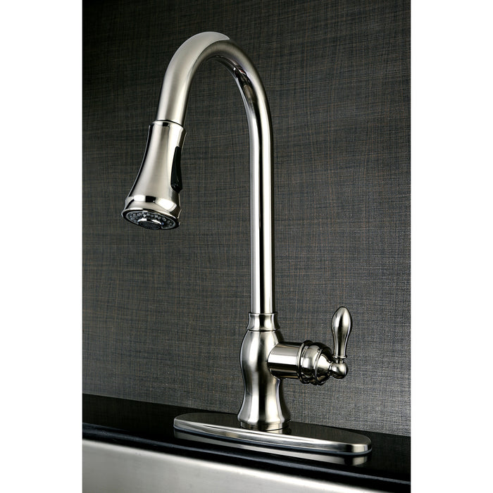 American Classic GSY7778ACL Single-Handle Pull-Down Kitchen Faucet, Brushed Nickel