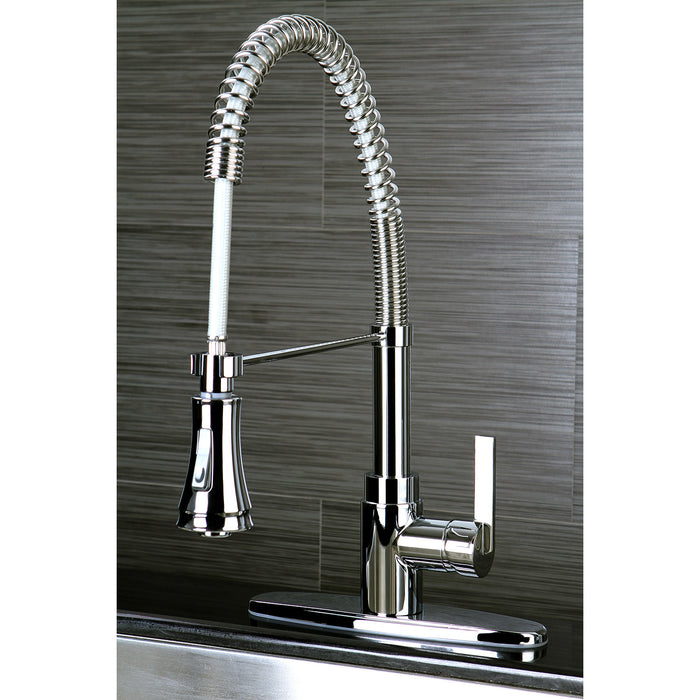 Kingston Sona GSY8871CTL - Continental Single-Handle 1-or-3 Hole Deck Mount Pre-Rinse Kitchen Faucet, Polished Chrome