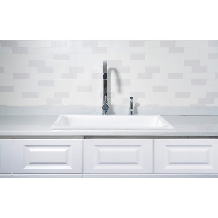 Kingston Heirloom GT252292 - Towne 25-Inch Cast Iron Self-Rimming Single Bowl Drop-In Kitchen Sink (2-Hole), White