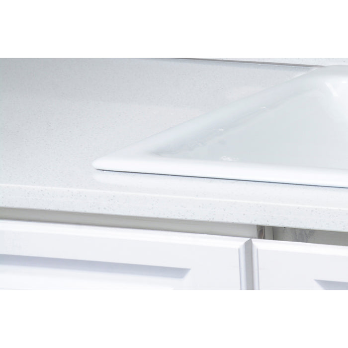 Kingston Heirloom GT252294 - Towne 25-Inch Cast Iron Self-Rimming Single Bowl Drop-In Kitchen Sink (4-Hole), White