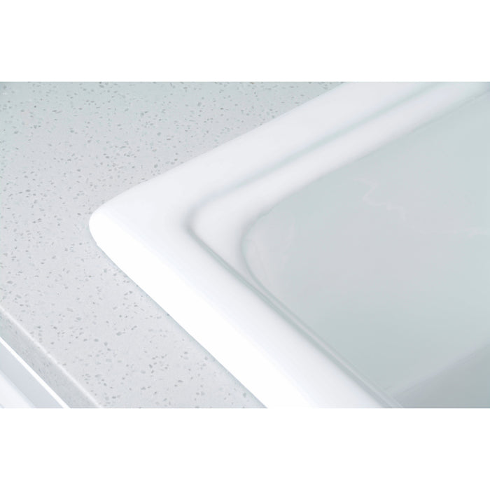 Kingston Heirloom GT332294 - Towne 33-Inch Cast Iron Self-Rimming Single Bowl Drop-In Kitchen Sink (4-Hole), White