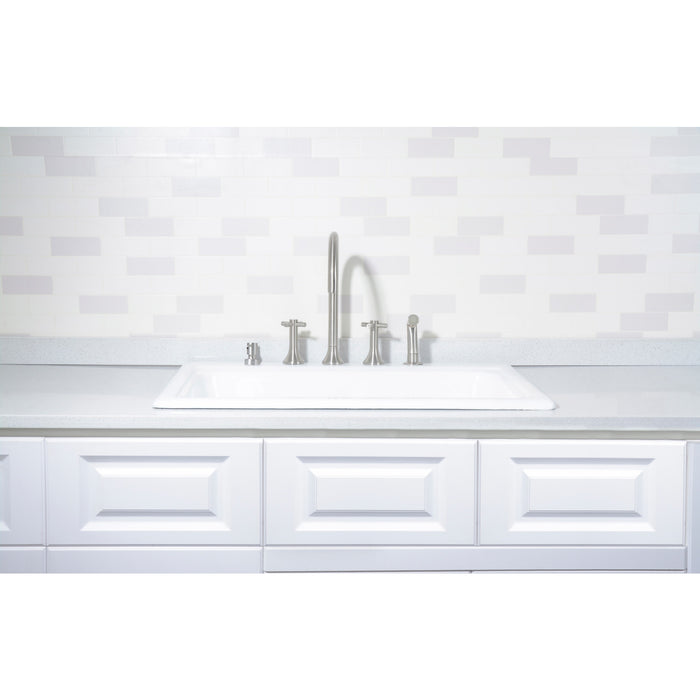 Towne GT332295 33-Inch Cast Iron Self-Rimming 5-Hole Single Bowl Drop-In Kitchen Sink, White