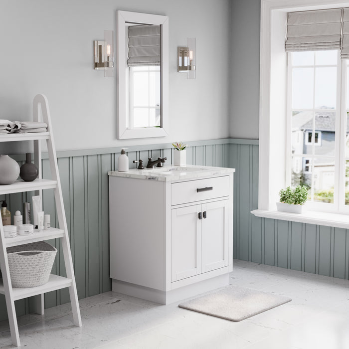 Kingston Hartford HA30CW03PW - 30 in. x 22 in. Bathroom Vanity Marble Top and White Basin, White
