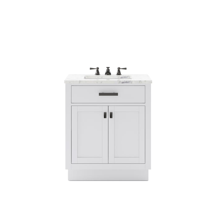 Kingston Hartford HA30CW03PW - 30 in. x 22 in. Bathroom Vanity Marble Top and White Basin, White