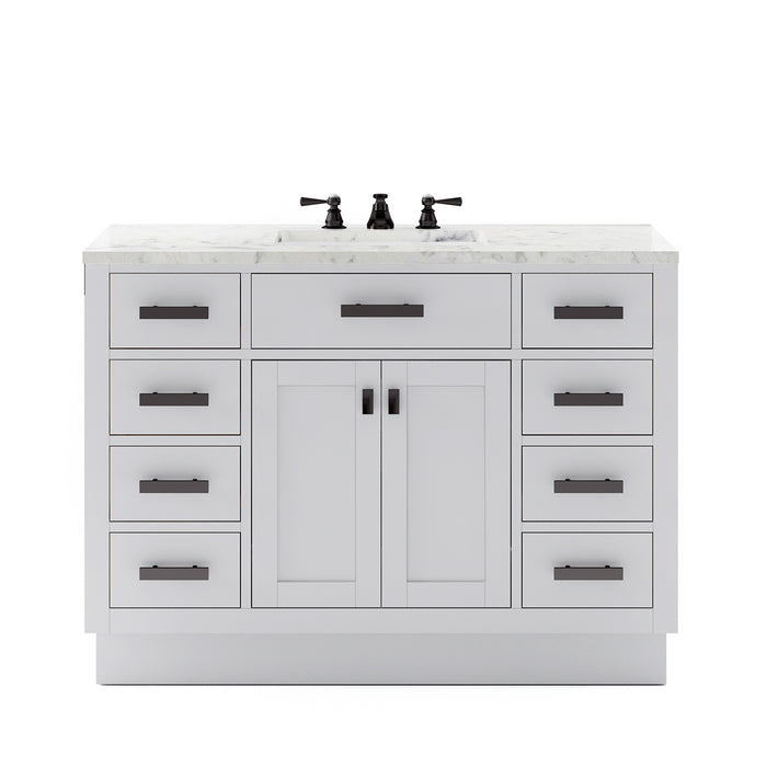 Kingston Hartford HA48CW03PW - 48 in. x 22 in. Bathroom Vanity Marble Top and White Basin, White