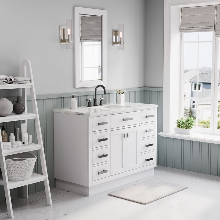 Kingston Hartford HA48CW03PW - 48 in. x 22 in. Bathroom Vanity Marble Top and White Basin, White