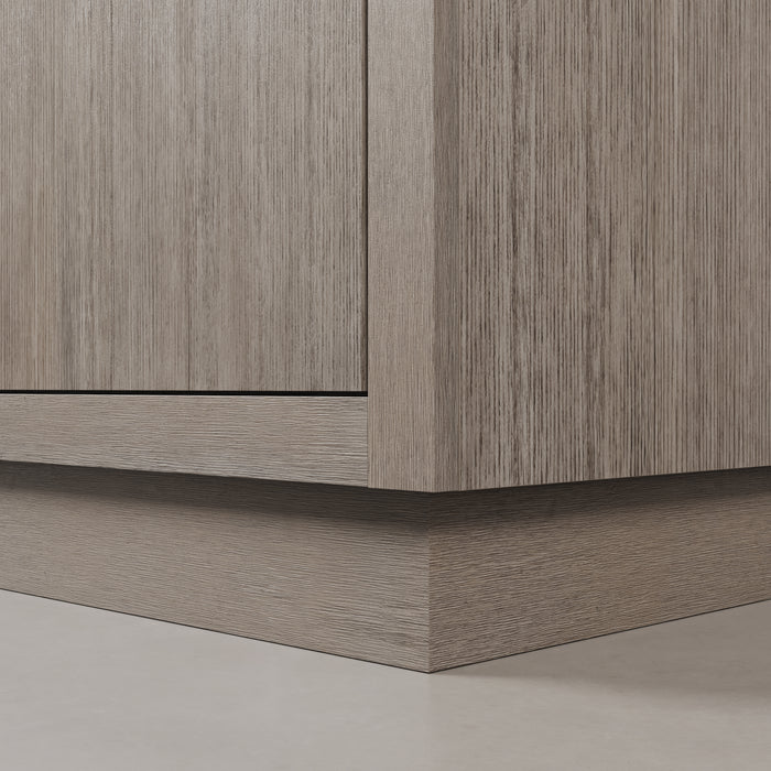 Kingston Hugo HU30CW01GK - 30 in. x 22 in. Bathroom Vanity Marble Top and White Basin, Grey Oak